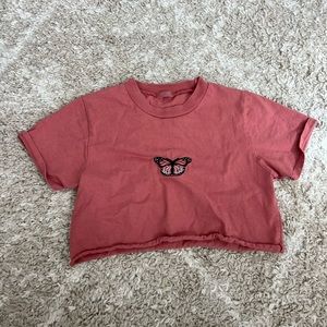 John Galt Butterfly Cropped T-shirt